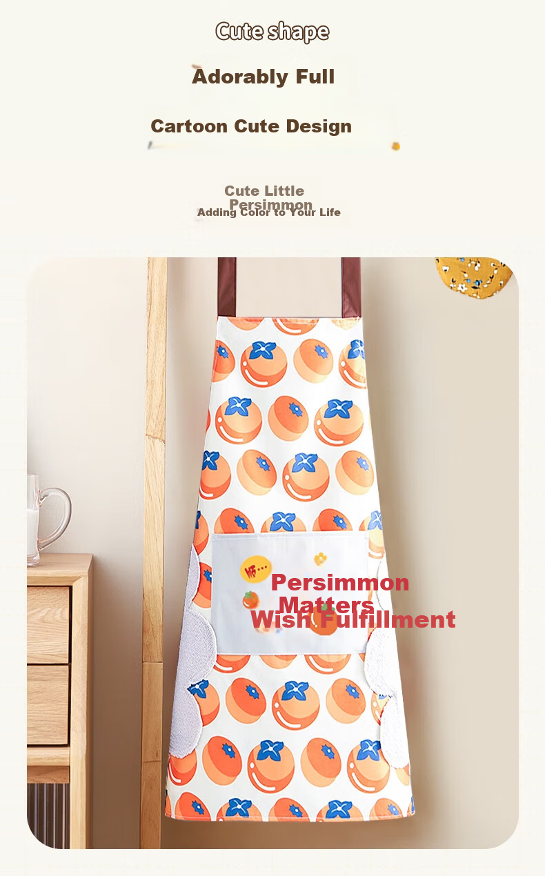 Edo Apron Set for Home Kitchen Baking, Waterproof and Oil-Proof with Towel, 2 Pieces, Orange and Red 4