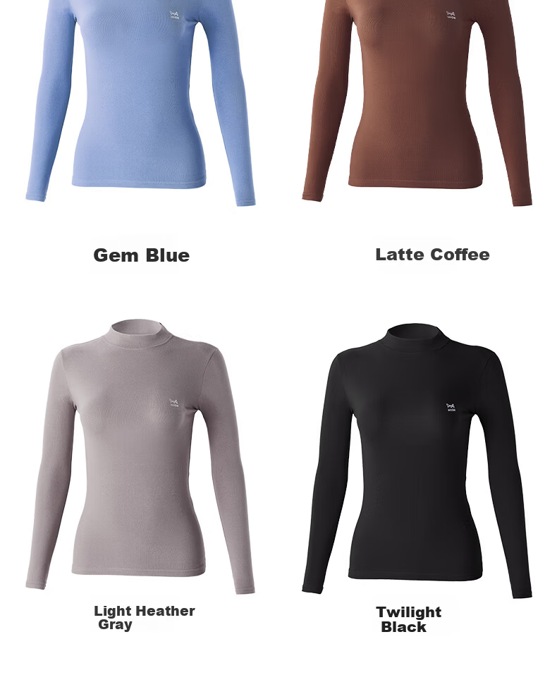 MiiOW Women's Autumn Winter Turtleneck Slim Fit Thermal Long Sleeve Black Base Layer 2025 New Arrival 10