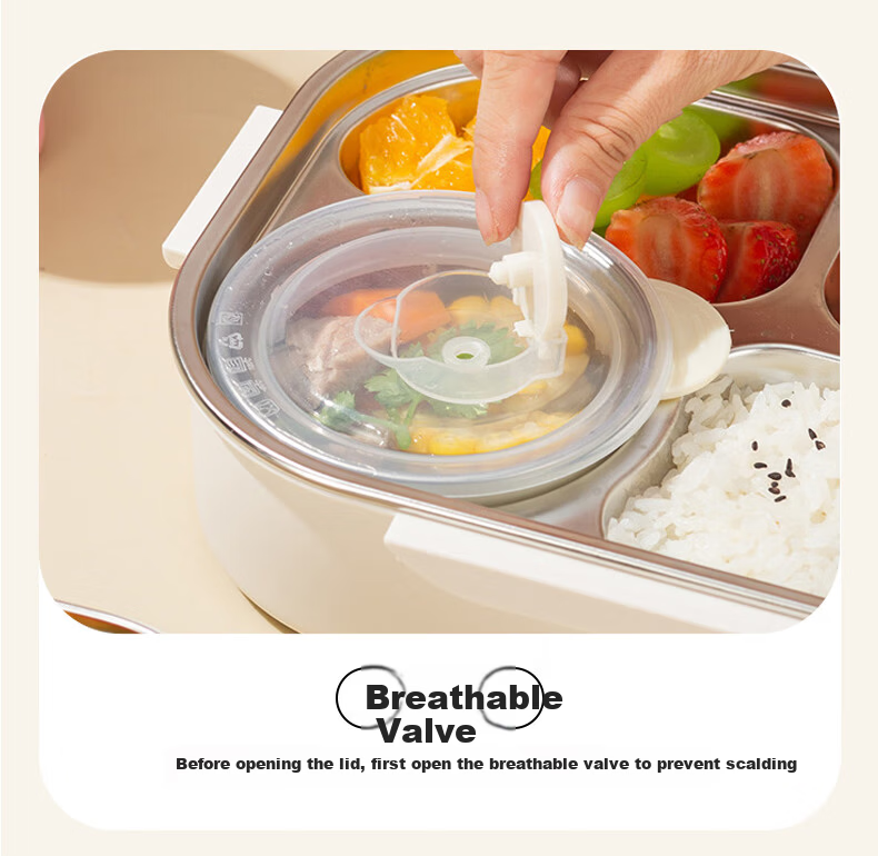 Baoshi Insulated Lunch Box Stainless Steel Bento Box for Office Workers and Students Microwave Double Layer with Insulation Bag 6