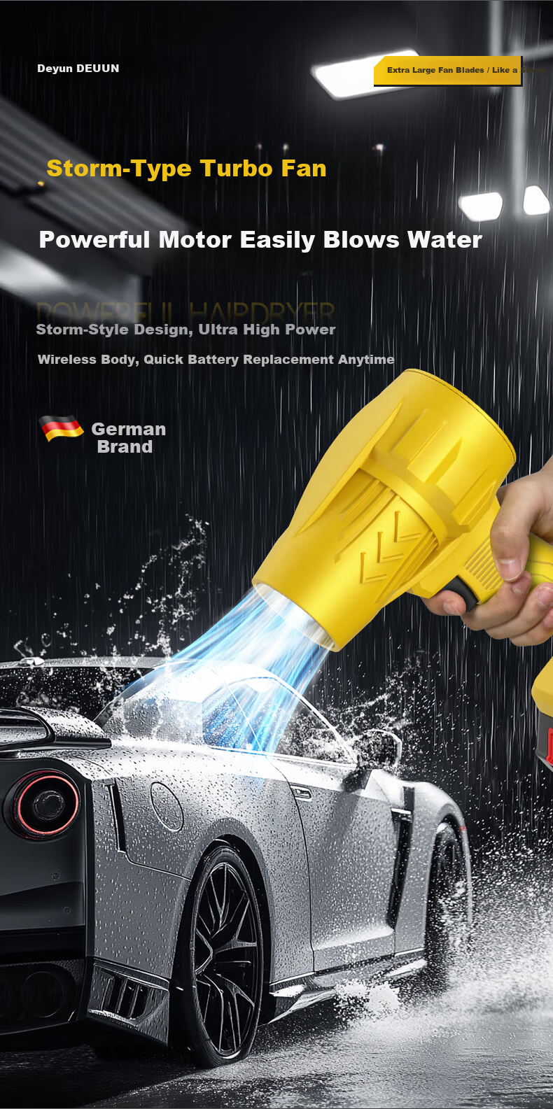 Deyun Handao Violent Fan Car Wash Storm Snow Turbo Industrial Blower High Power Strong Blower Dust Blower 2