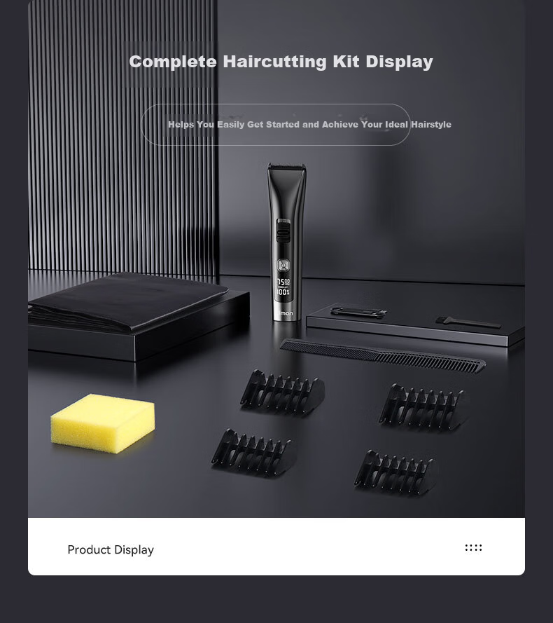 Qiman Professional Hair Clipper Electric Hair Trimmer Upgraded 2-Speed Power Men's Home Barber Haircut Tool 27