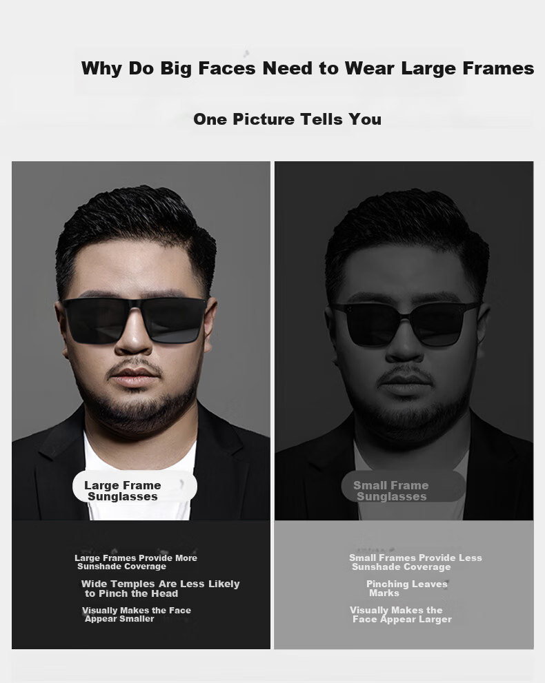 CAPONI Men's Large Face HD Nylon Polarized Driving Sunglasses UV Protection Large Frame Slimming 4