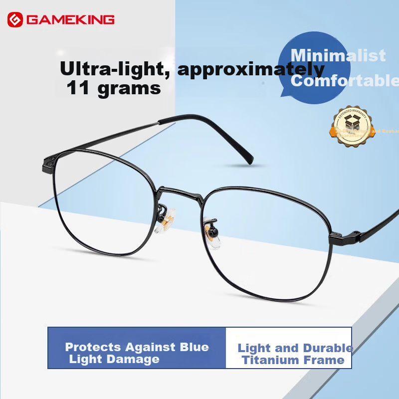 Gameking Blue Light Blocking Glasses Unisex Anti-Radiation Non-Prescription Frame for Phone Computer Gaming 019 Black