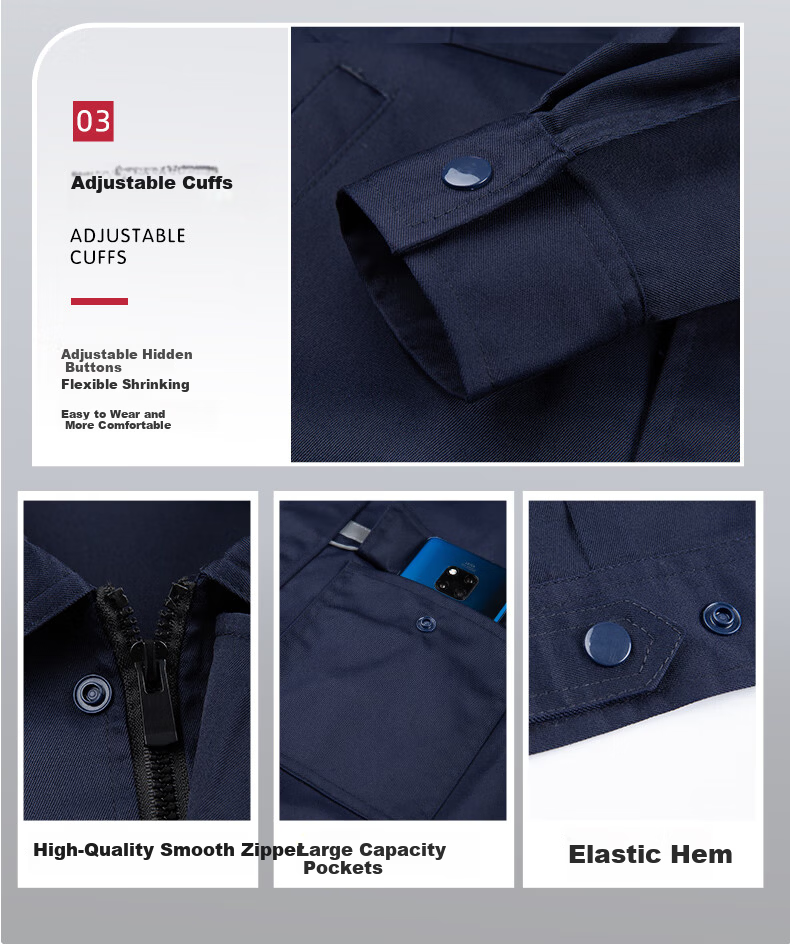 Laurie Spring and Autumn Anti-Static Workwear for Men Durable Breathable Engineering Uniform Reflective Electrician Power Grid Work Suit Construction Factory Labor Protection Clothing Customizable Log 4