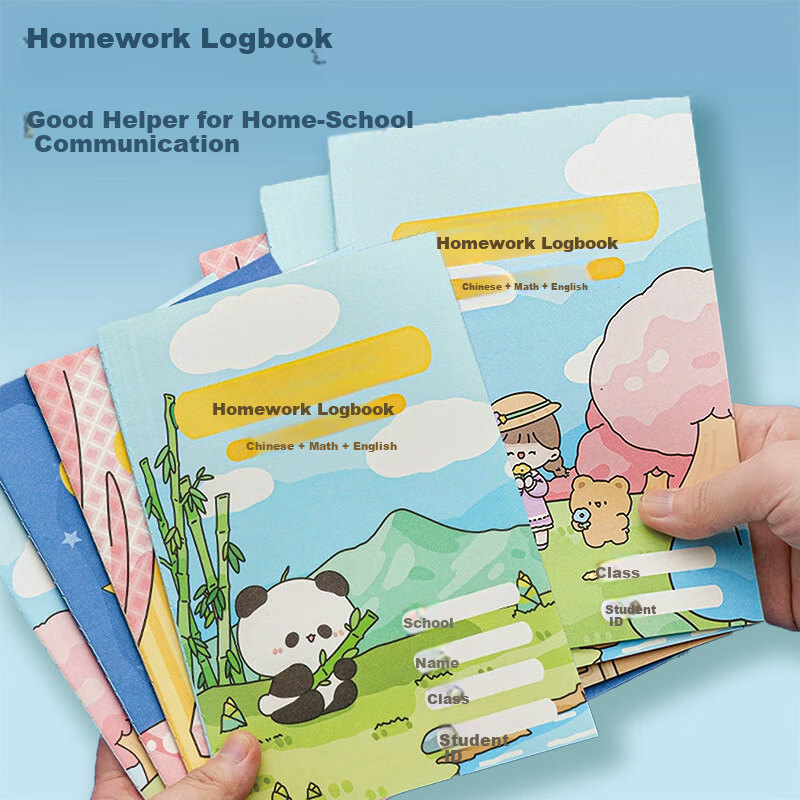 Jufu Homework Register Book Set for Elementary and Middle School Students - Homework Record, Copybook, Notebook, Error Correction, Attendance - Back to School Essential 4-Pack