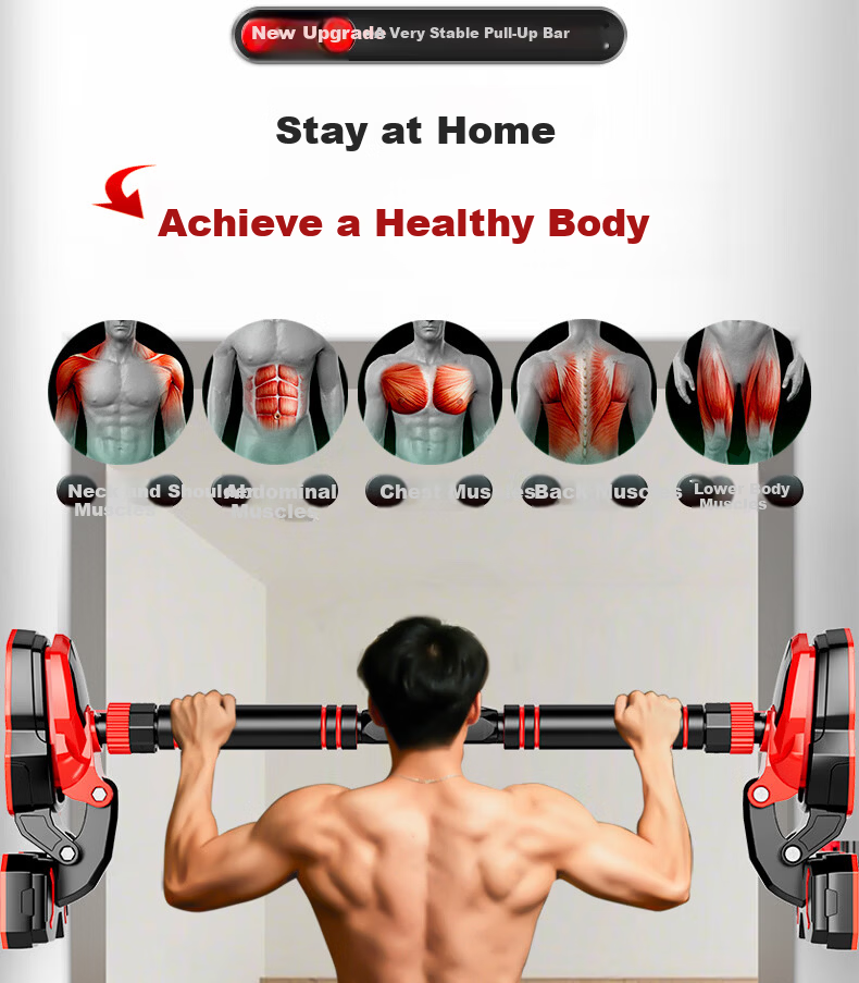 Peak Indoor Pull-Up Bar Home Doorway Fitness Equipment Adult No-Drill Chin-Up Bar 70cm 9