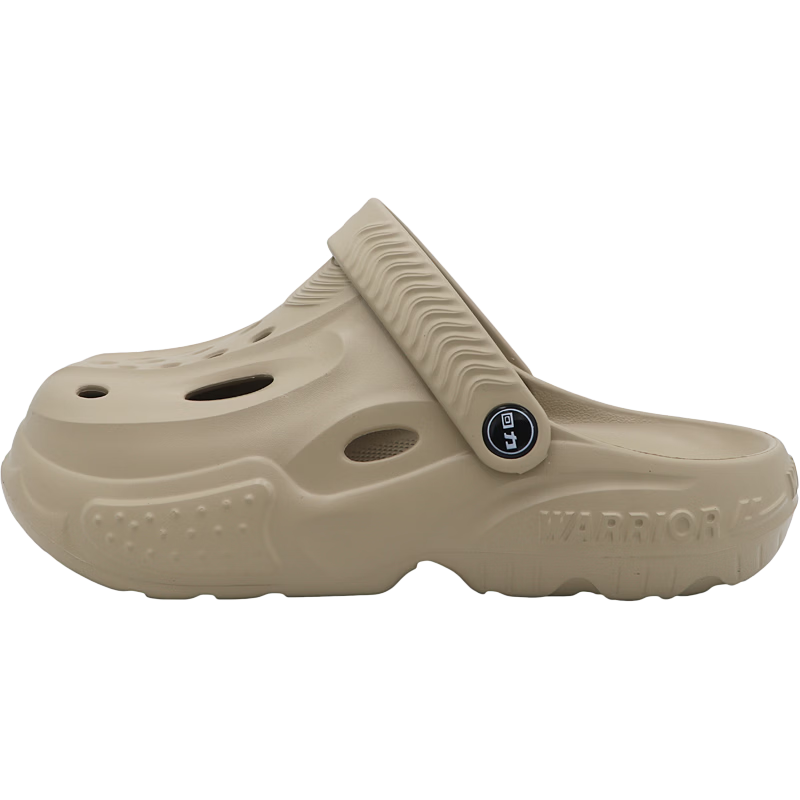 Warrior Men's Slippers Soft Sole Hollow Outdoor Casual Garden Shoes Durable Beach Shoes SDJ-0763 Khaki Size 42