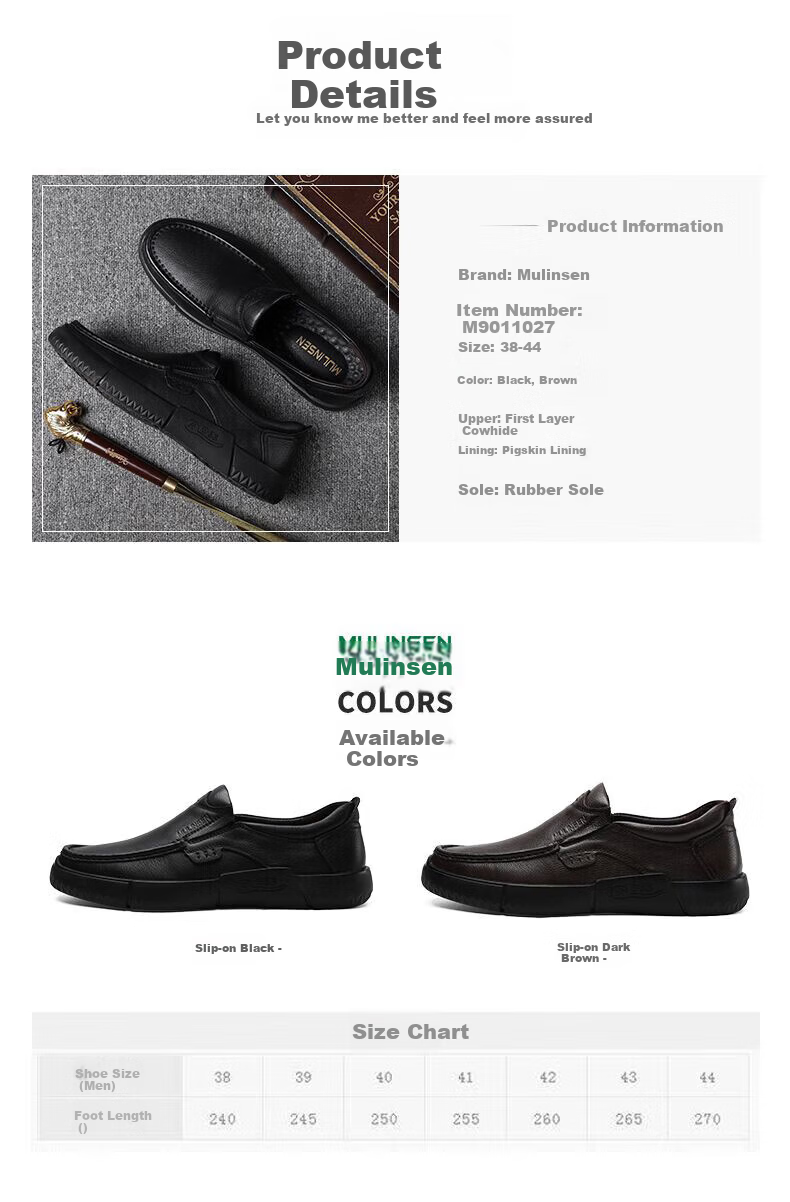 MULINSEN Men's Shoes, Business Casual Shoes, Versatile Slip-On Shoes, Dad Shoes, Driving Shoes, M9011027 2