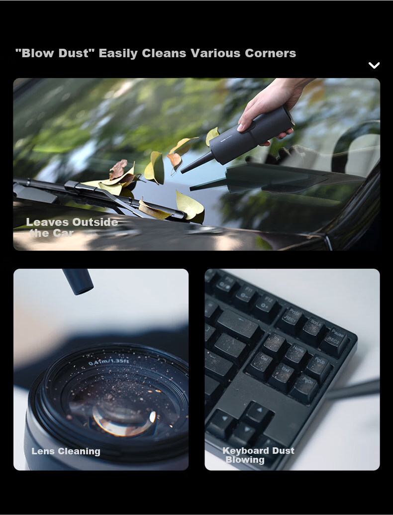 HOTOHOTO Car Vacuum Cleaner Outdoor Wireless Handheld Car Desktop Keyboard Vacuum Cleaner Car Vacuum and Blower All-in-One 7