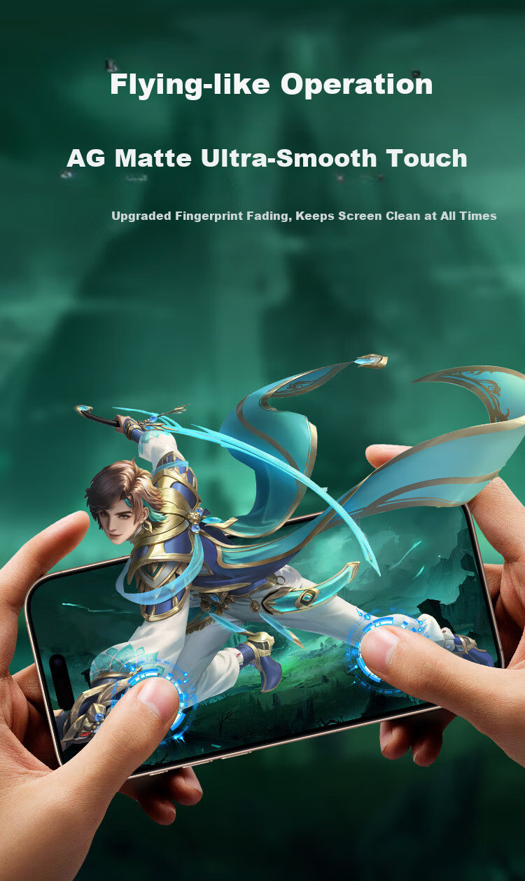 BOSQING [AG Frosted Eye Protection Film] Suitable for Apple 13/14 Tempered Glass Screen Protector, Anti-Blue Light, IPhone 13 Pro/16E/17E Phone Film, Anti-Glare, Anti-Fingerprint, Full-Screen, Anti-Reflective 11