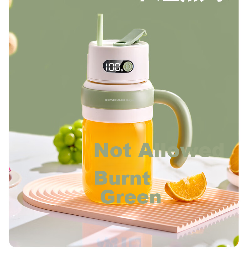 ROYALTY LINE 20-Blade Juicer Glass Juice Container 2026 New Fruit and Vegetable Blender Cup 1L Large Capacity Portable Juicer Electric Ice Crushing Mixing Cup Green 19