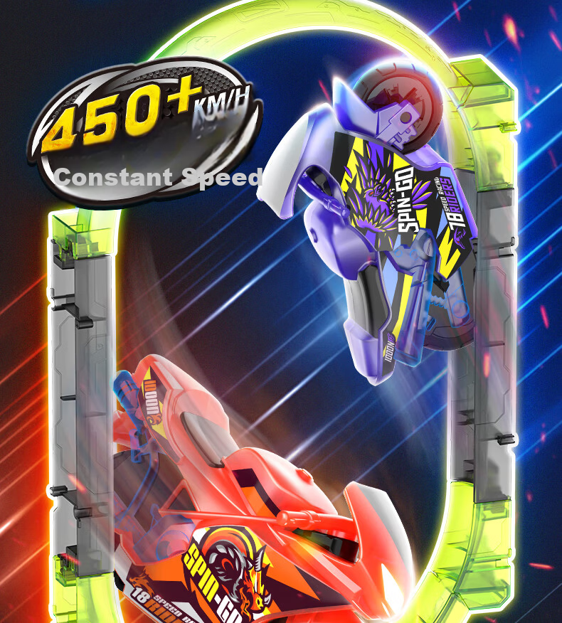 IDoon Soogoo Motorcycle Boys Birthday Gift Toy Set Inertia Car with Track - High Power 10
