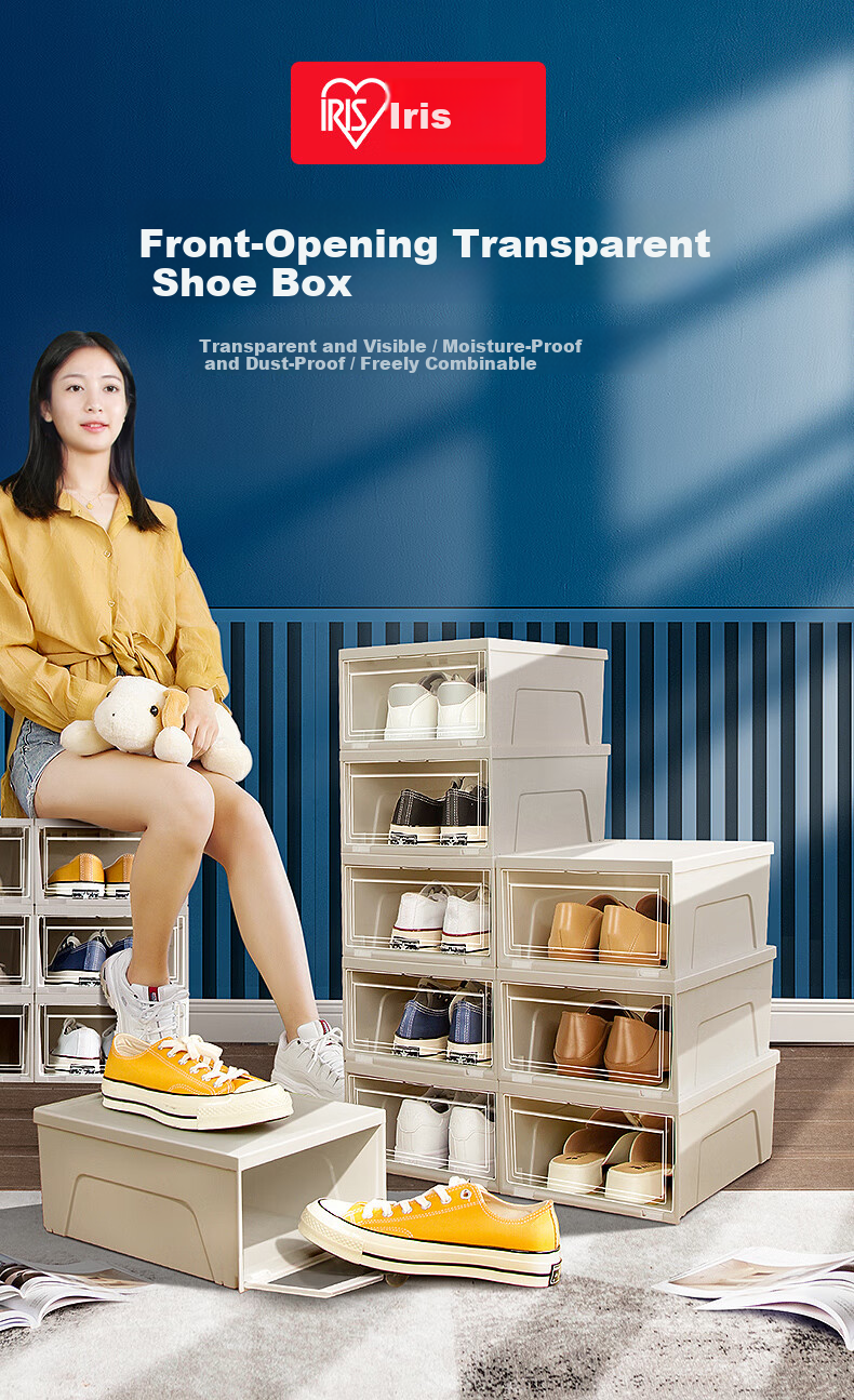 Iris Transparent Thickened Large Shoe Storage Box Shoe Rack Shoe Organizer Storage Cabinet Simple Shoe Cabinet Alice Storage Box 1