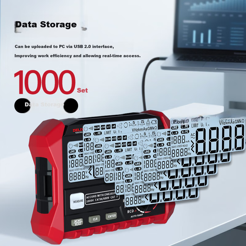 DELIXI ELECTRIC Leakage Protection Switch Tester with Voltage and Loop Resistor, Leakage Current Measurement 10-500mA