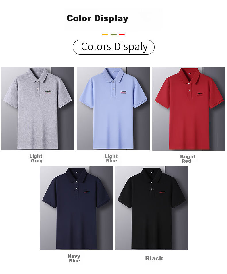 Hengyuanxiang 100% Cotton Short Sleeve Men's Summer 26-Count Letter Print Polo Shirt Thin Versatile Top 2