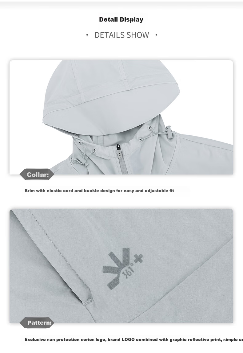 361° Men's Sunscreen Jacket Spring Summer UPF200+ UV Protection Sports Cooling Quick-Dry Heat-Blocking Coat 652624602-4 32