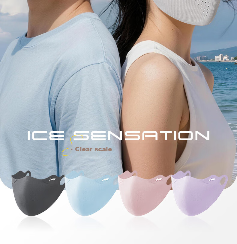 Li-Ning Sun Protection Face Mask for Men And Women, Ice Silk UV-Resistant 3D Sunshade Mask for Running, Cycling, Breathable with Eye Corner Protectio 2