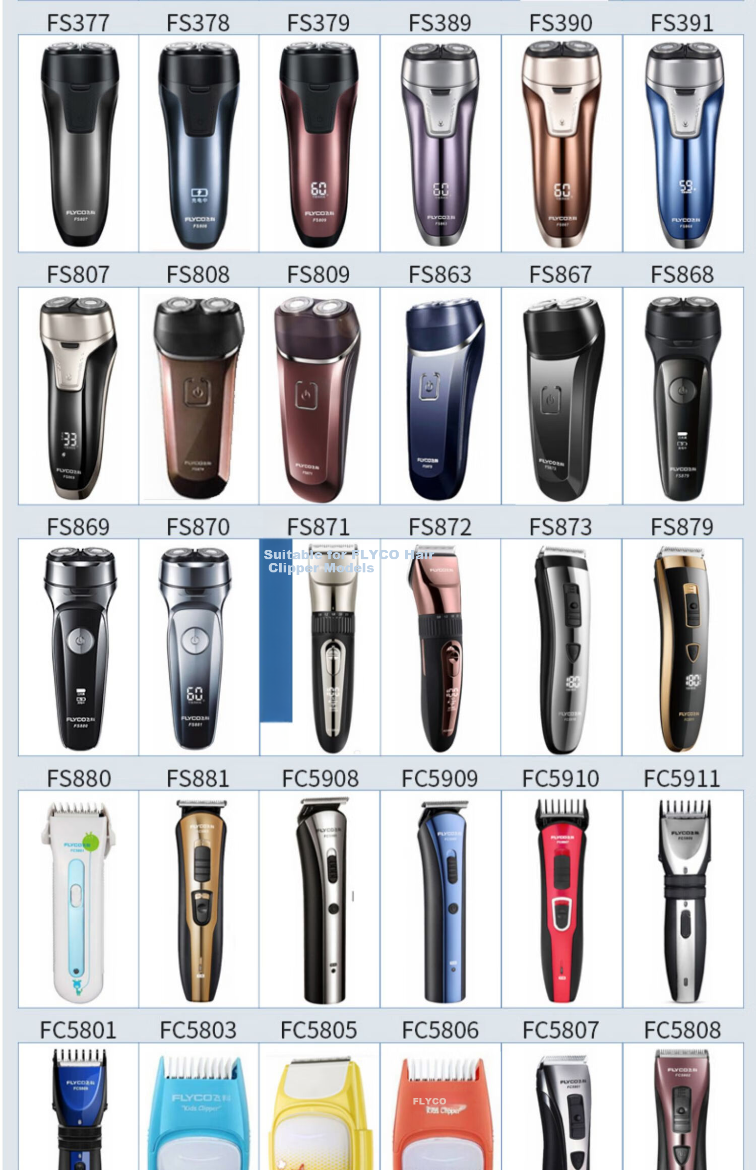 Jinling Shengbao Universal Charging Cable and Adapter for Flyco Shavers FS339/372/375/377/619/620/801 Electric Razor Charger Power Cord 3