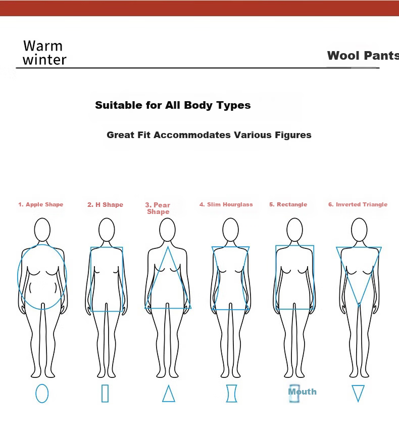Borui Women's Wool Thermal Pants High Waist Autumn Winter Fleece Lined Thickened Leggings Extra Thick Lamb Wool Cotton Pants Northeast Style 10