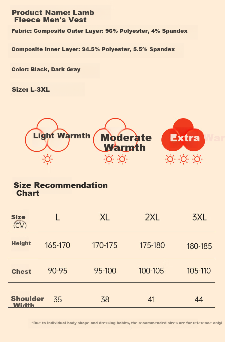 LangSha Men's Thermal Antibacterial Anti-Mite Fleece-Lined Thickened Sleeveless Base Layer Vest Autumn Winter Heat Retaining Close-Fitting Top 17