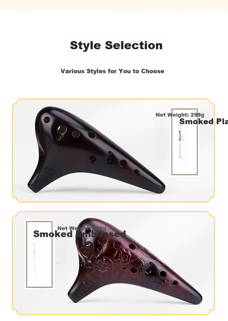 Fengya 12-Hole Ocarina Alto C Key Beginner Ceramic Ocarina Twelve-Hole AC Ocarina Zero-Basic Learning 5