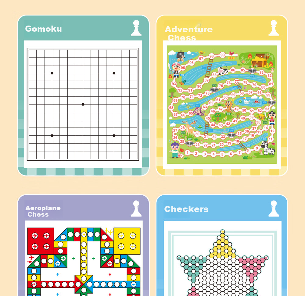 M&G Nine-In Multifunctional Advanced Board Game Set Including Chess, Go, Gomoku, Ludo, Elementary School Birthday Gift 3