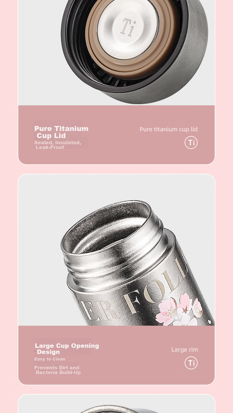 Sidomi Mini Titanium Insulated Mug Women's Portable Pocket Coffee Cup Practical 520 Valentine's Day Birthday Gift for Girlfriend 8