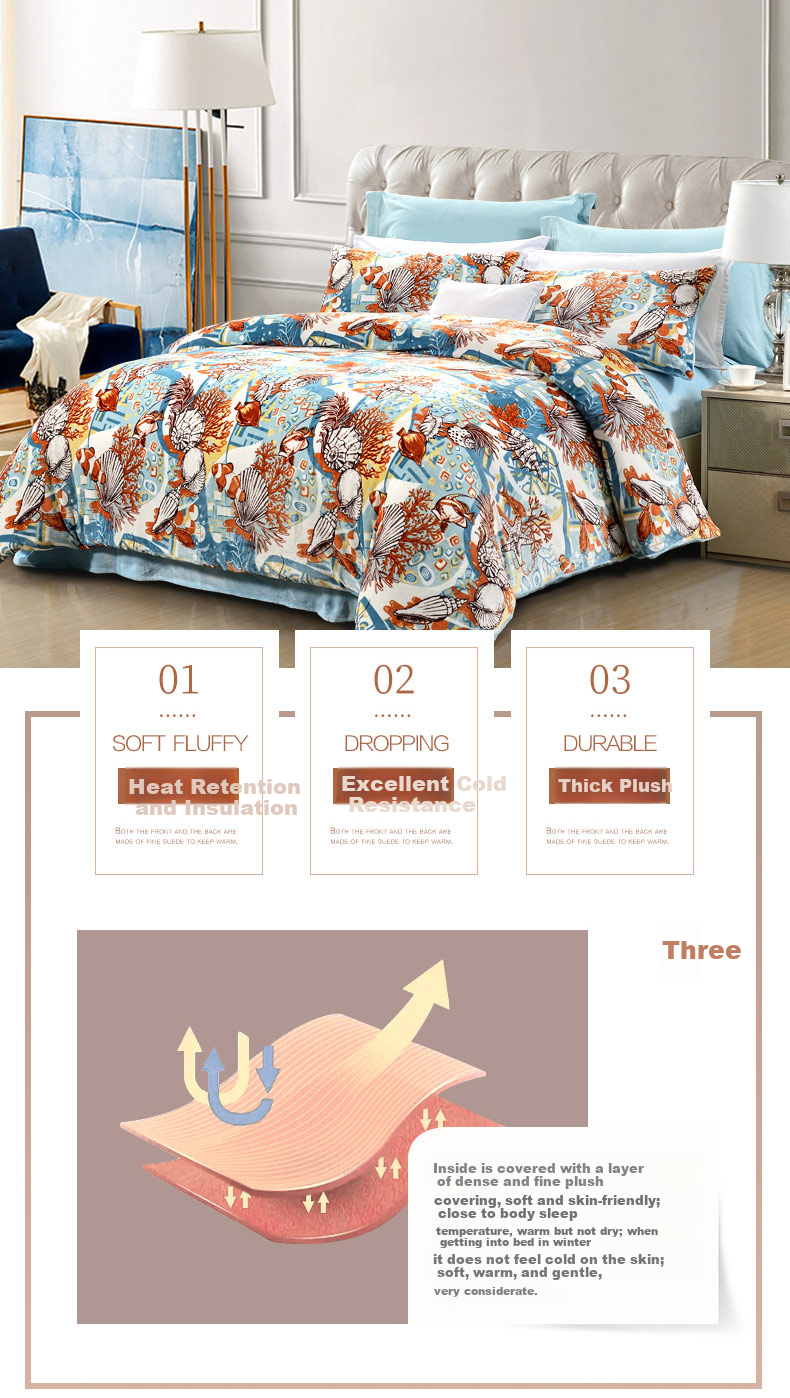 FUANNA Flannel Bedding Set, Winter Anti-Static Bedding, Thickened Bedsheet And Duvet Cover, Single Or Double Bed Set, 203*229cm 4