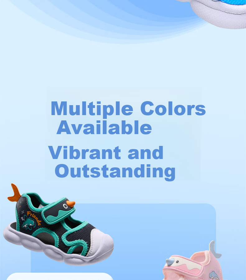 361° Little Dolphin Children's Sandals 26 Summer Boys and Girls Breathable Soft Elastic Baby Beach Shoes Pink Size 26 11