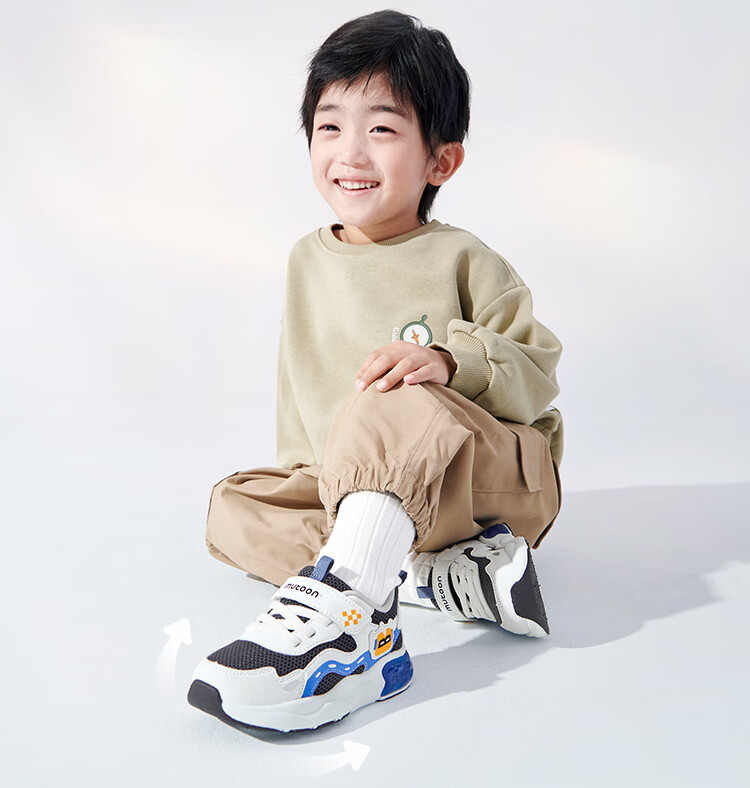 Mutong Kids Sports Shoes Boys Spring Autumn Robot Light-up Lightweight Shock-Absorbing Running Shoes Girls Deep Space Gray Size 30 12