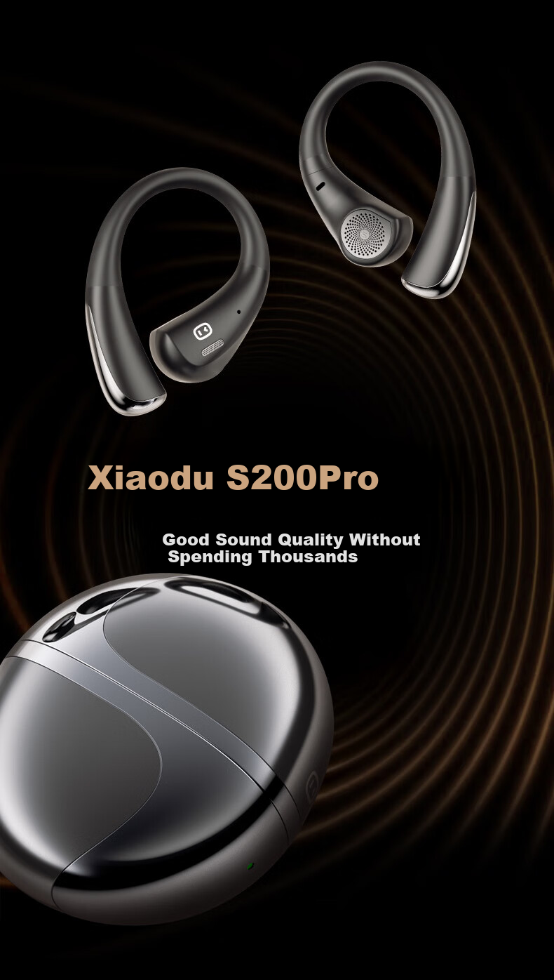 Xiaodu [Deng Kaitong Edition] S200PRO Bluetooth Earphones Air Conduction Concept Long Battery Life Wireless Sports Ear-Hook Compatible with Apple Huawei Blue 3