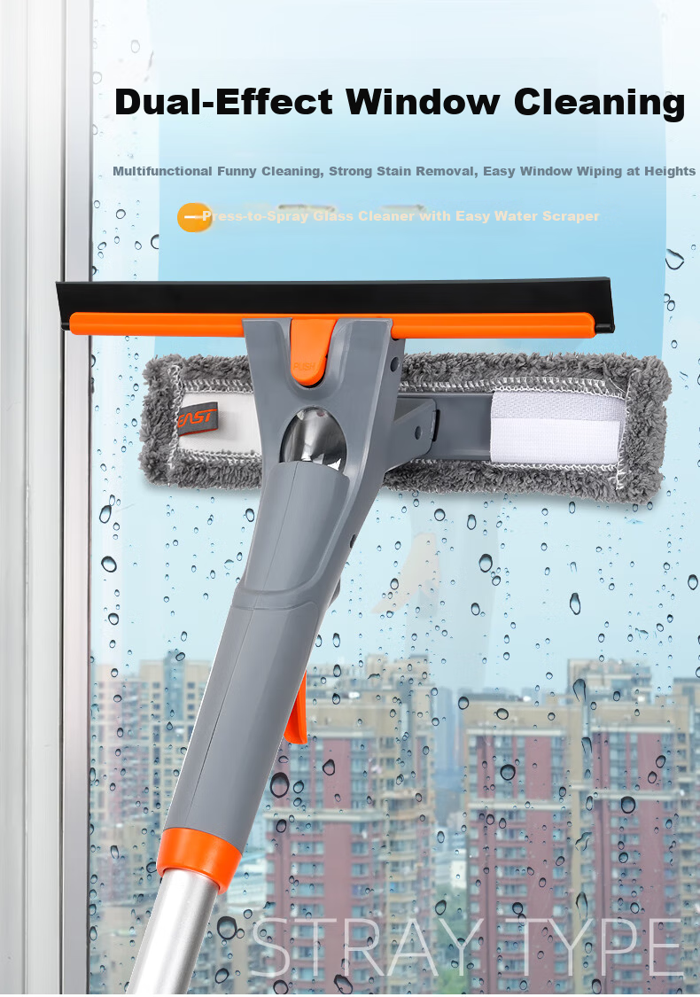Yisida Glass Cleaning Tool Spray Window Wiper Aluminum Alloy 1.75m with 35cm Cloth Household Cleaning Window Scraper Brush 1