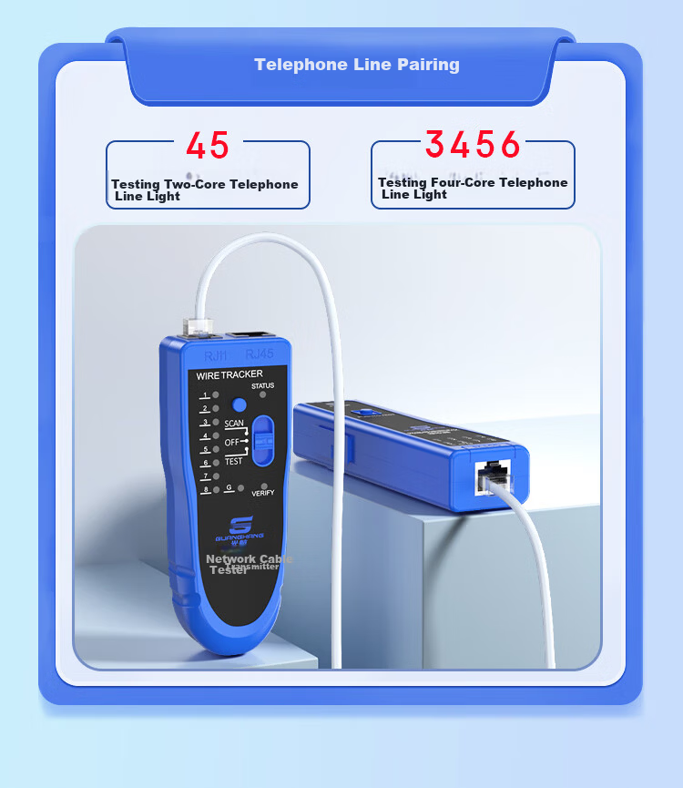 Guanghang Multifunctional Network Cable Tester Telephone and Network Line Tracer Anti-Interference Line Testing Tool Kit Switch Line Checker GH-XX01 10