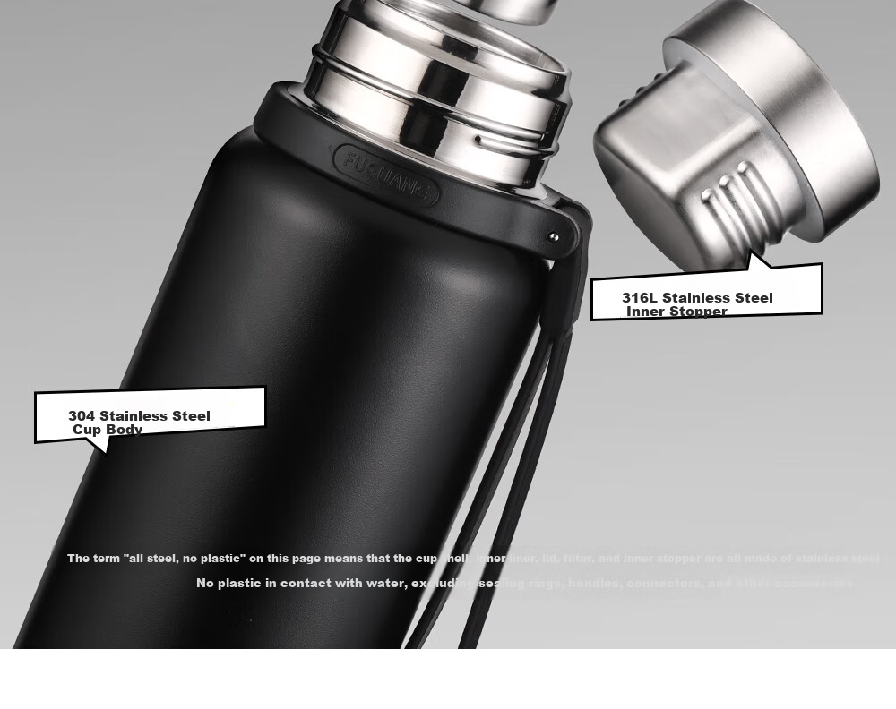 Fuguang 316L Stainless Steel Insulated Water Bottle Large Capacity Thermal Cup Full Steel Tea Separation Outdoor Men's Cup 5