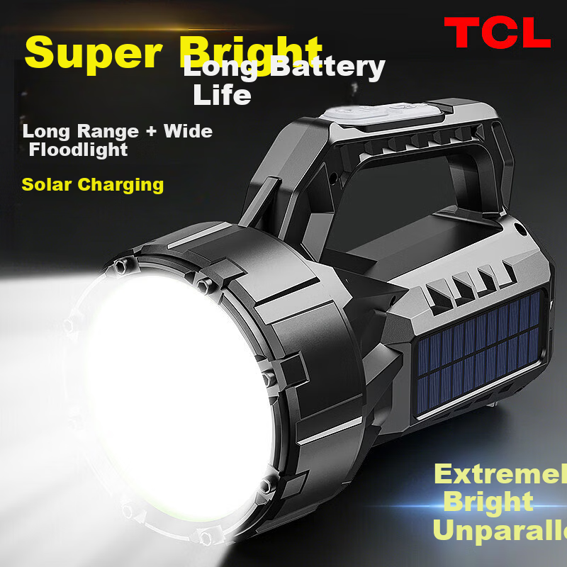 TCL High-Power Flashlight Long-Lasting 24-Hour Solar Emergency Light Rechargeable Patrol Spotlight Mining Lamp