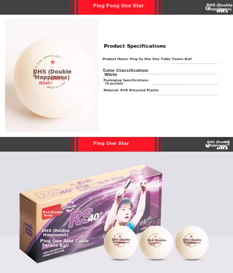 DHS Pingsa White 1-Star 40+ Table Tennis Balls (20-Pack) 1
