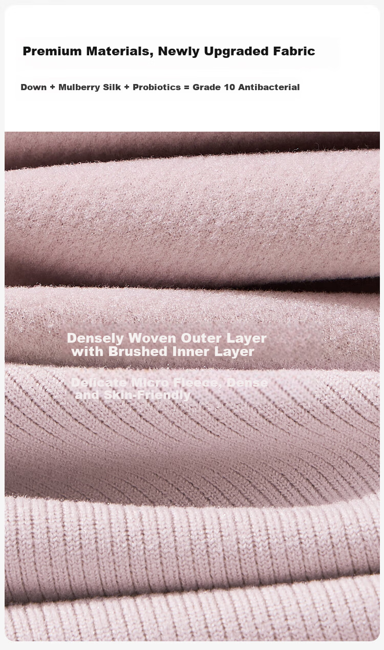 Ordifen Women's Thermal Underwear with Chest Pad, Anti-Mite Wool and Silk Autumn Top and Bottom Set, Winter Heat Retention Base Layer, Size M 5