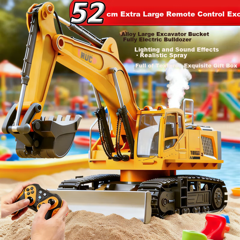 LIVING STONES Remote Control Excavator Alloy Large Kids Toy Boys Realistic Engineering Vehicle Electric Car Children's Day Gift