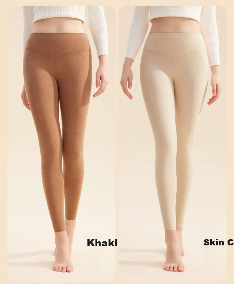 Xueqiman Women's High-Waist Thermal Leggings with 10 Antibacterial Cashmere and Silk, Tummy Control and Hip Lift, Autumn and Winter Inner and Outer Wear 9