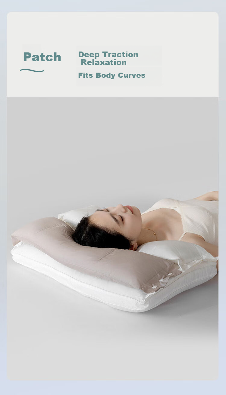 SOMERELLE 3-in-1 Neck Support Pillow Cervical Traction Shoulder Neck Pillow Deep Sleep Removable Inner Pillow Core 4