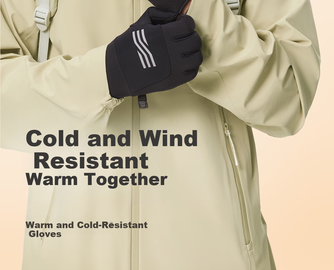 Keep Cycling Gloves [Microfiber Touchscreen] Warm Outdoor Windproof Coldproof Non-slip Electric Bike Autumn Winter Unisex 2