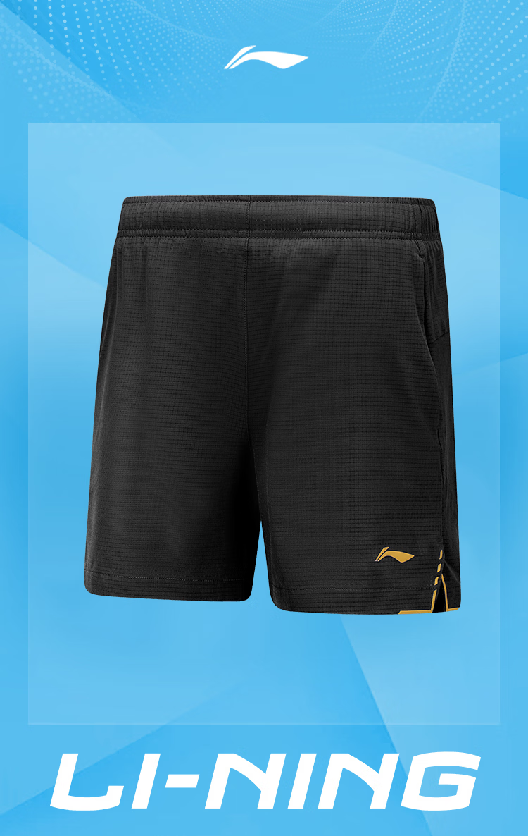 LI-NING Table Tennis Shorts National Team Same Style Unisex Professional Competition Training Sports Shorts Black 2XL 15