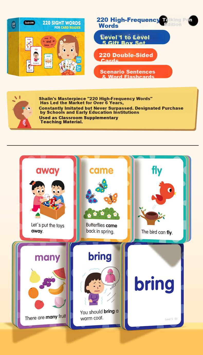 Shalin Saalin Early Childhood English Enlightenment TPR Action Instruction Cards, Interactive Flashcards for English Vocabulary, Early Education for Childre 12