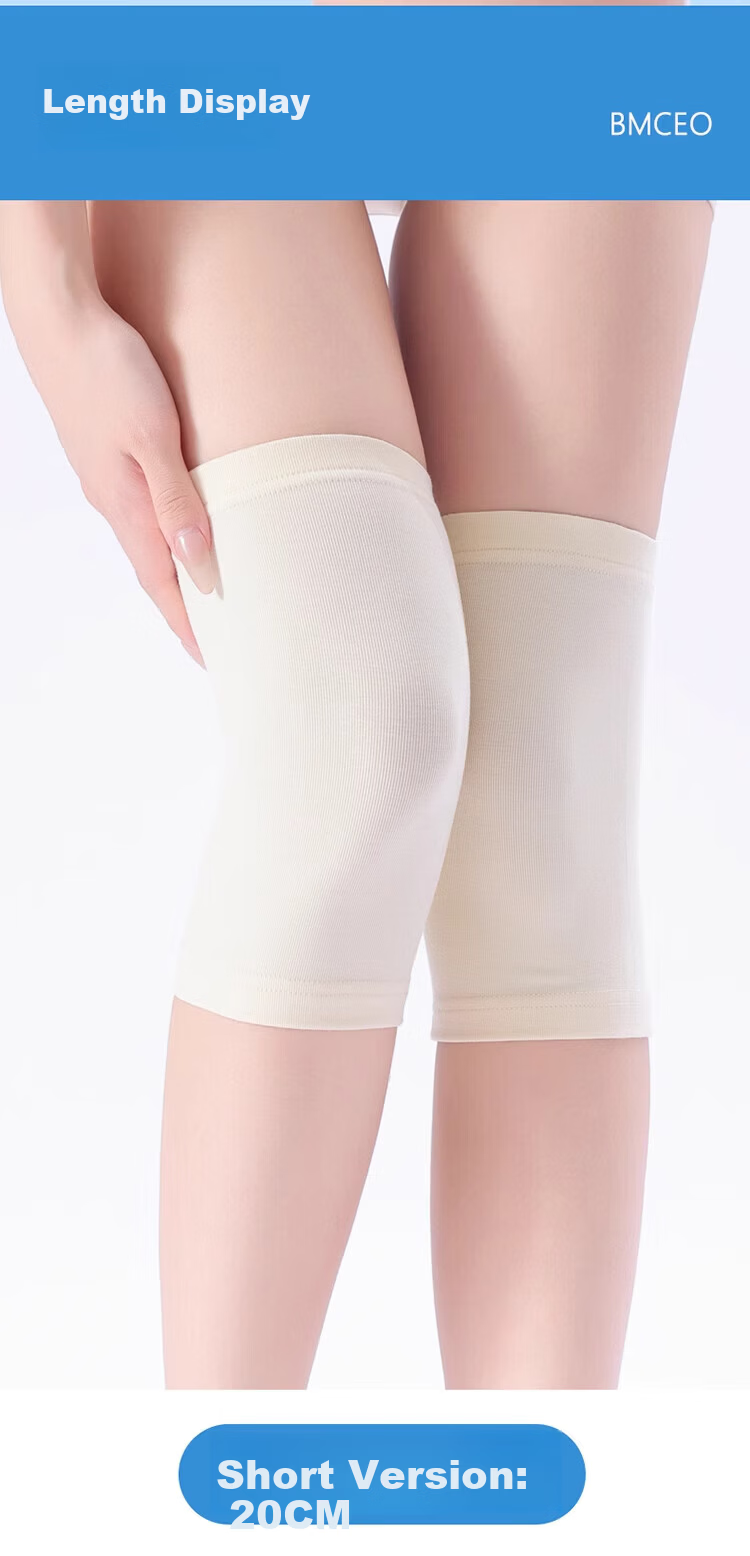 LAC Modal Knee Brace Summer Air Conditioning Room Warmth Old Cold Legs Sports Knee Support Beige 33cm/XL for Men and Women Elderly 4