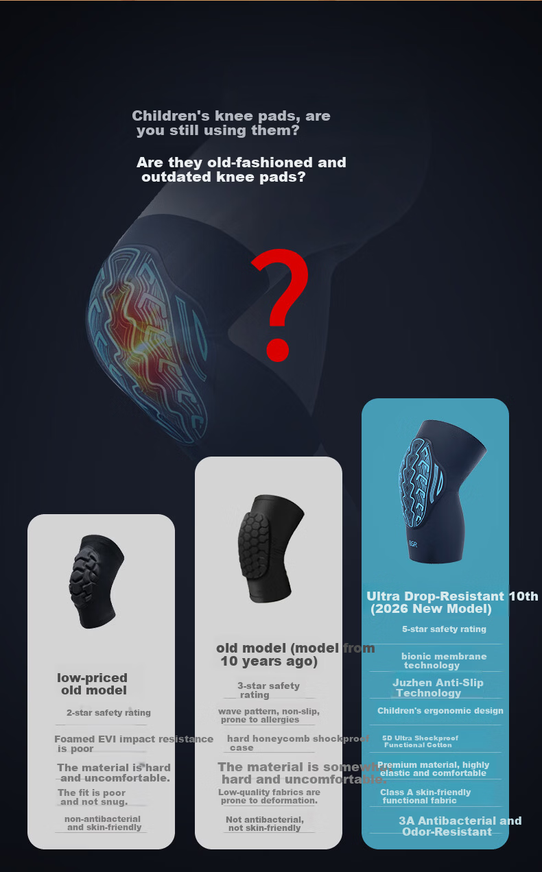 BSR Ultra-Durable 10th Generation Kids Sports Knee and Elbow Pads for Football, Cycling, Basketball, and Badminton 7