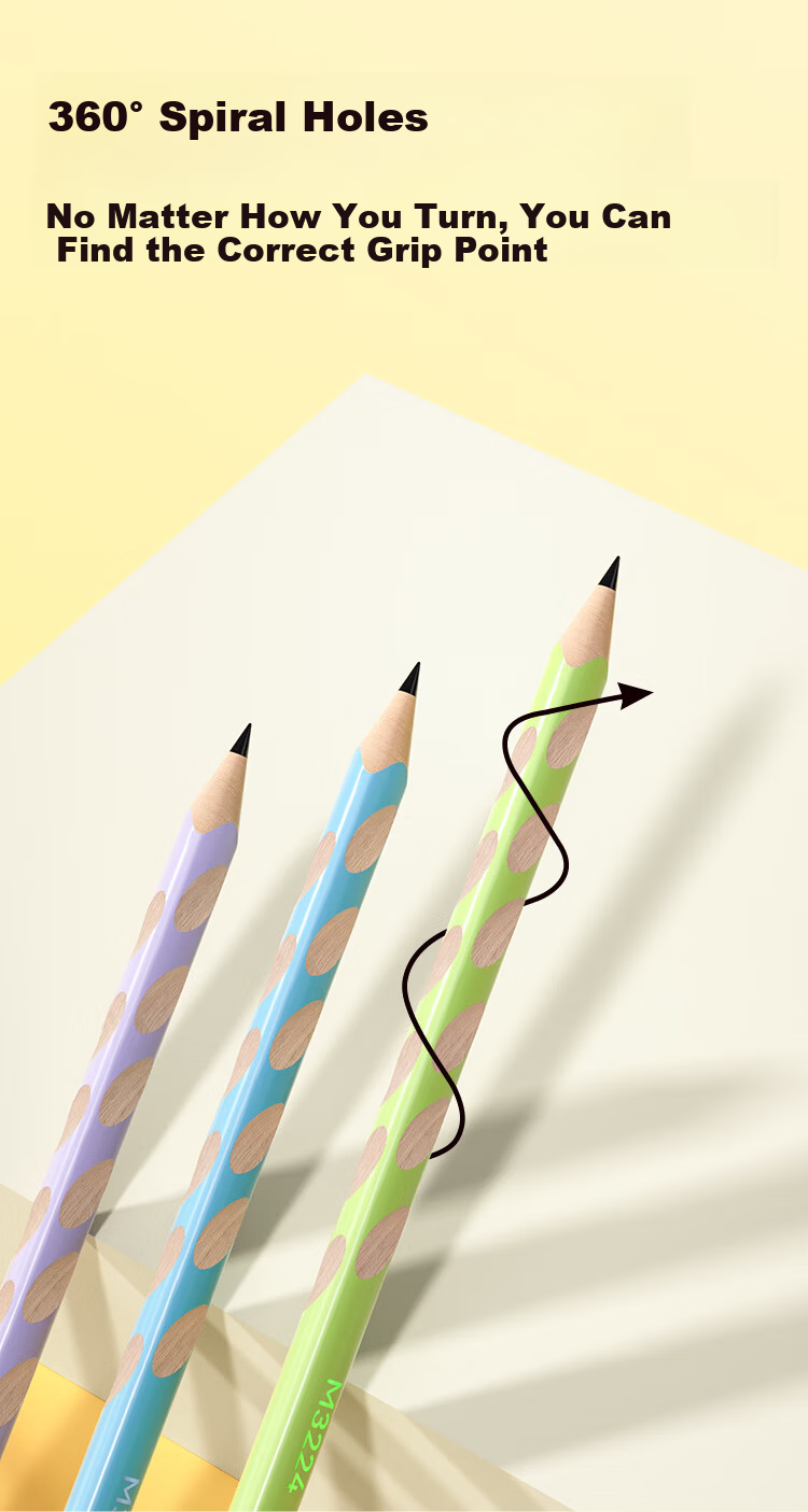 Mao Prince Elementary Student HB 2B Writing Hole Pencil Exam Special Card Marking Drawing Practice Pencil Back to School Gift Teacher's Day Gift 8