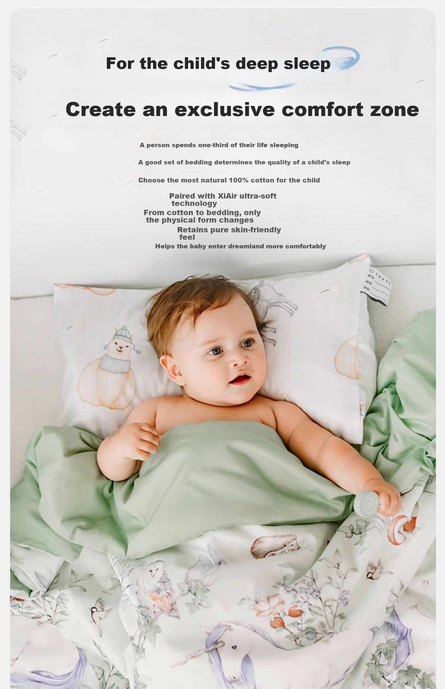 EMXEE Kindergarten Quilt Three-Piece Set Six or Seven-Piece Set Pure Cotton Bedding Duvet Cover Swan Dance 1