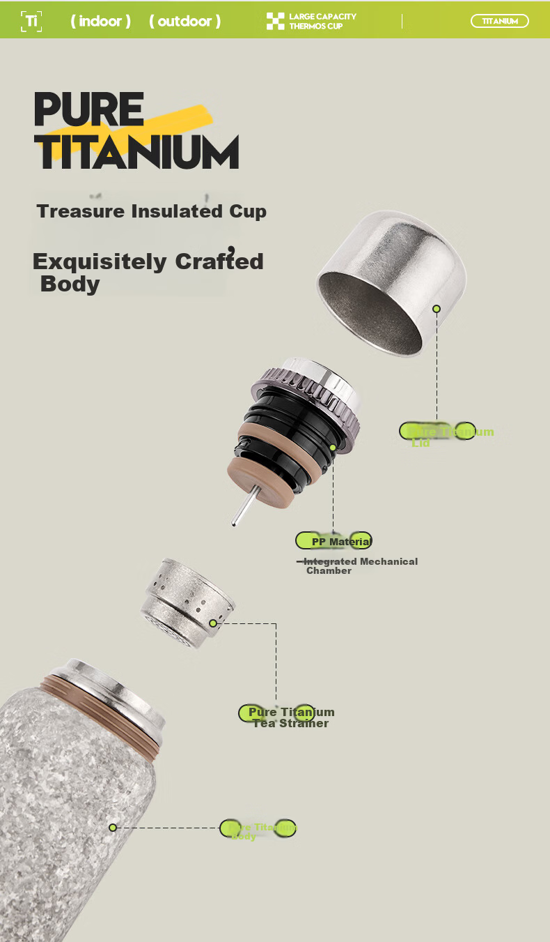 IMOGY Pure Titanium Insulated Mug Unisex Large Capacity High-End Gift Tea Separation Brewing Cup 11