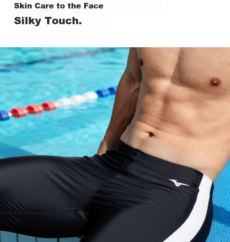 MIZUNO Men's Professional Quick-Dry Long Swim Trunks Sports Fitness Swimming Suit Fashion Plus Size Surfing Suit B1103 Black L 11