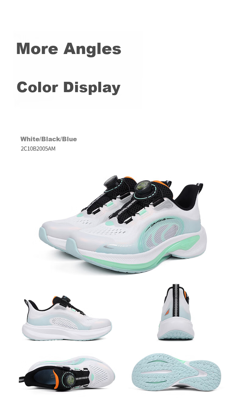 DR·KONG Sports Shoes Spring Boys and Girls School Children Running Shoes 2C10B2005BM White/Blue Size 35 14